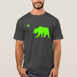 T-shirt Pièce en t verte au néon de types d'ours de