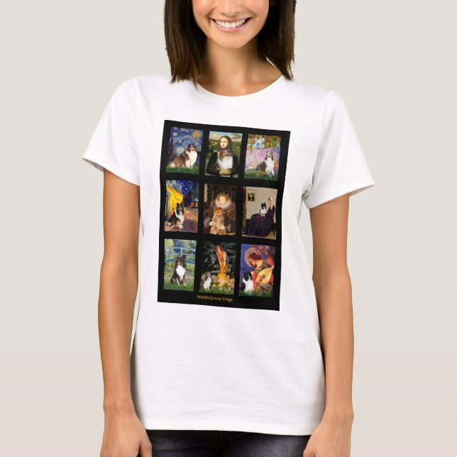 T-shirt Pièce maîtresse de Shetland Sheepdog Composite (Devant)