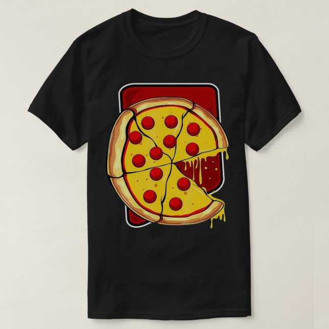 T-shirt Pièce manquante Pizza Slice Couple Correspondant V (Design devant)