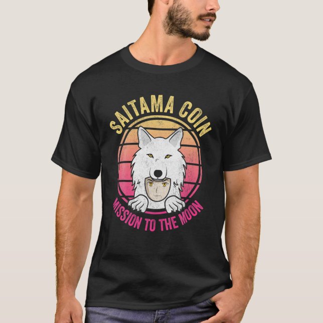 T-shirt Pièce Saitama À La Lune Crypto Jeton Cryptocurren (Devant)