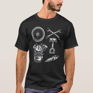 T-shirt Pièces de moto vintage Retro