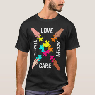 T-shirt Pièces de puzzle colorées de sensibilisation et d'