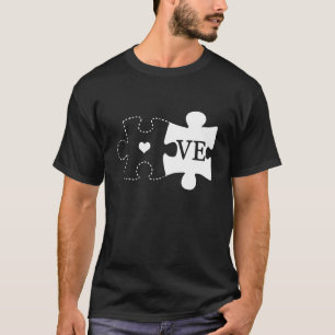 T-shirt Pièces de puzzle de enfants autistes Cœur Amour Au