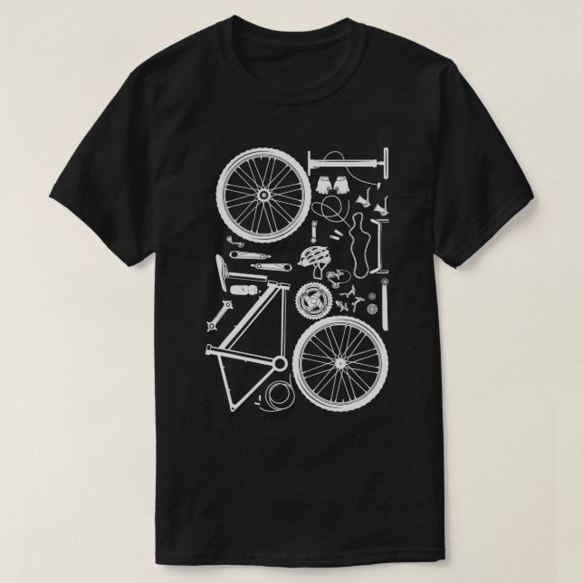 T-shirt Pièces de vélo Downhill Rider Mountainbike MB Cycl (Design devant)