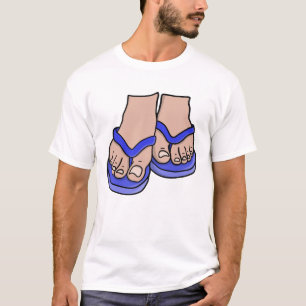 T-shirt Pieds de tongs bleus