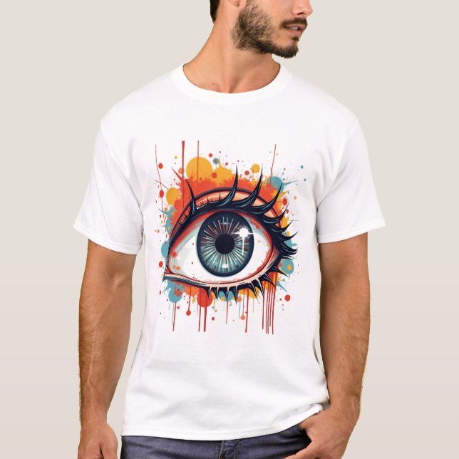 T-shirt "Piercing Gaze" - Art Graphique Oeil Abstrait (Devant)