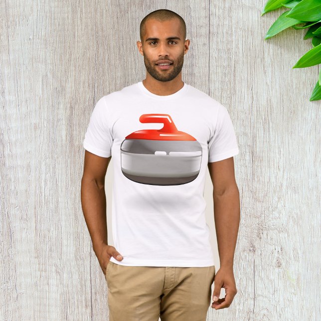 T-shirt Pierre à curling rouge Sports d'hiver (Créateur téléchargé)
