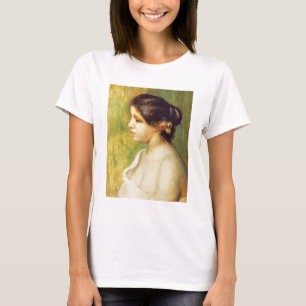 T-shirt Pierre A Renoir Young Woman with Flowers at Ear