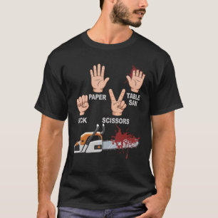 T-shirt Pierre Feuille Ciseaux Scie à Table Tronçonneuse M