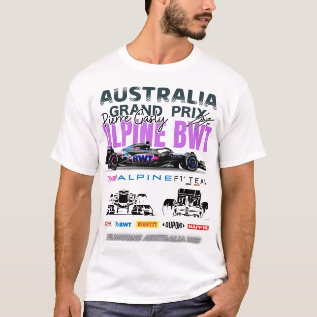 T-shirt Pierre Gasly Alpine BWT Melbourne F1 2025 (Devant)