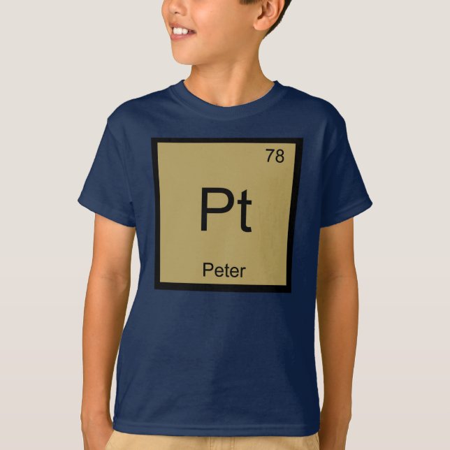 T-shirt Pierre Nom Élément Chimique Tableau Périodique (Devant)