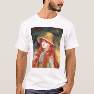 T-shirt Pierre une jeune fille de Renoir dans un chapeau