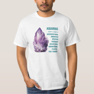 T-shirt Pierres de Zodiaque : Aquarius, Améthyste