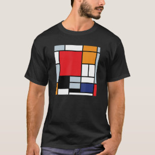 T-shirt Piet Mondrian - Composition avec grand plan rouge 