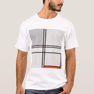 T-shirt Piet Mondrian Composition (No. 1) Gris-Rouge.
