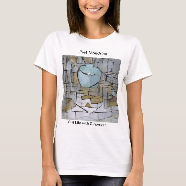 T-shirt Piet Mondrian Peindre la vie morte avec Gingerpot (Devant)