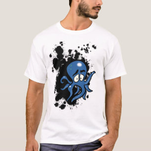 T-shirt Pieuvre cartonnée bleue