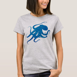 T-shirt pieuvre cool hipster parties scintillant pieuvre