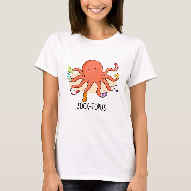 T-shirt Pieuvre Drôle Avec Chaussettes Pun (Devant)