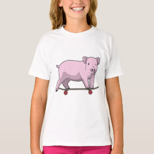 T-shirt Pig as skater avec skate
