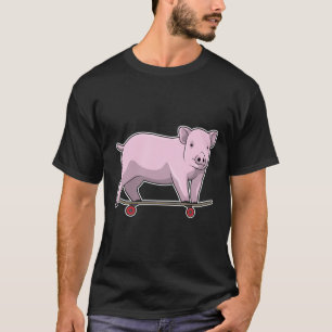 T-shirt Pig as skater avec skate
