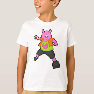 T-shirt Pig at Handball player avec Handball