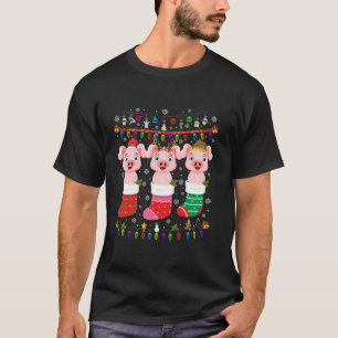 T-shirt Pig Chaussettes de Noël moches Chandail de Noël Py