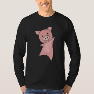 T-shirt Pig Piggy Cute Animaux Pour Enfants Rose