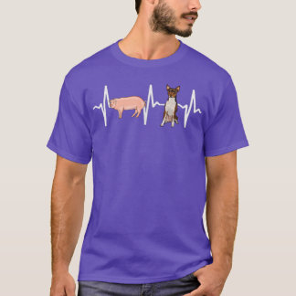 T-shirt Pig Toy Fox Terrier Heartbeat Dog Lover 