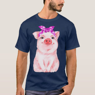T-shirt Pig with Bandana for Girl and Women