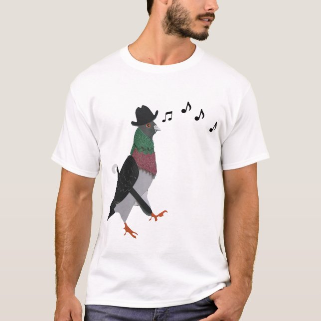 T-shirt Pigeon À Propos De La Ville Drôle (Devant)