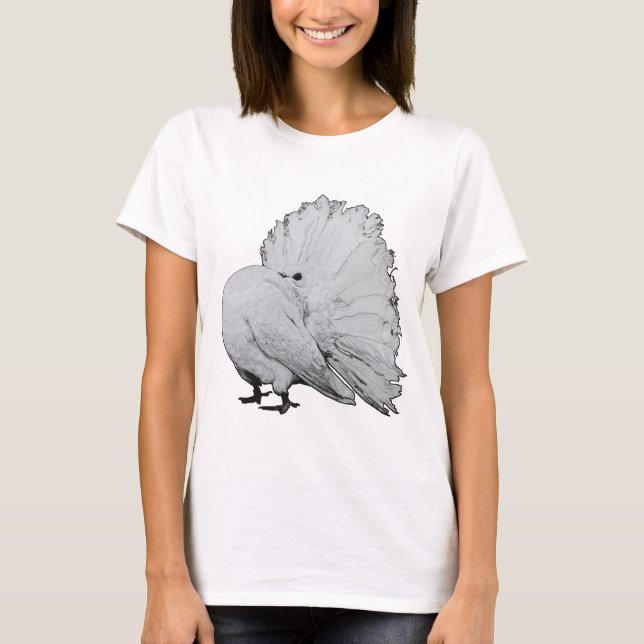T-shirt Pigeon américain de fantaisie de rose des vents (Devant)