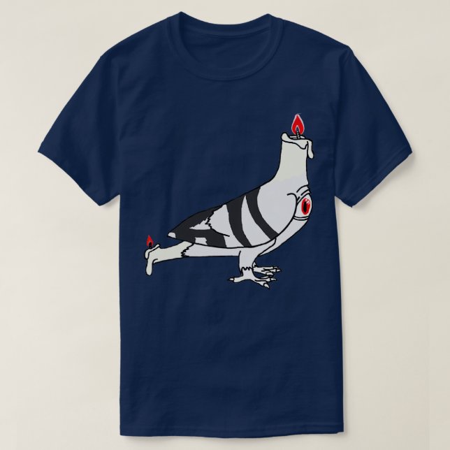 T-shirt Pigeon aux bougies (Design devant)
