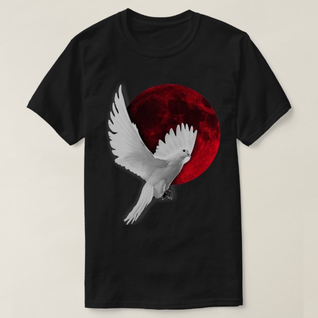 T-shirt Pigeon de lune rouge 1 (Design devant)