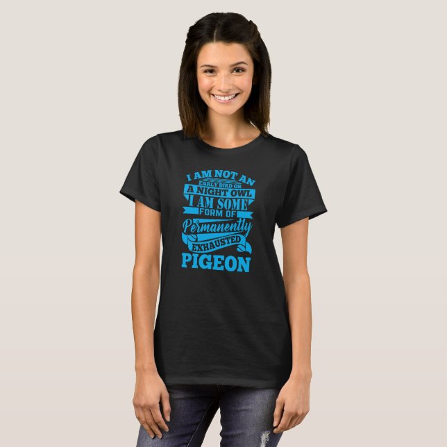 T-shirt Pigeon épuisé - commentaire sarcastique drôle (Devant entier)