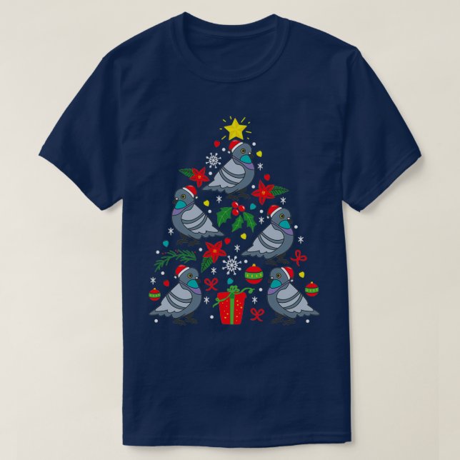 T-shirt Pigeon Noël Ornement Arbre Drôle Noël Cadeau (Design devant)