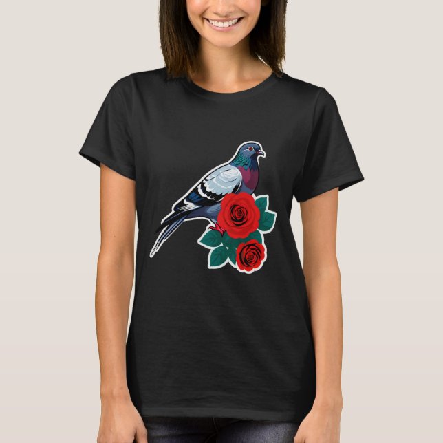 T-shirt Pigeon & Roses Harmony (Devant)