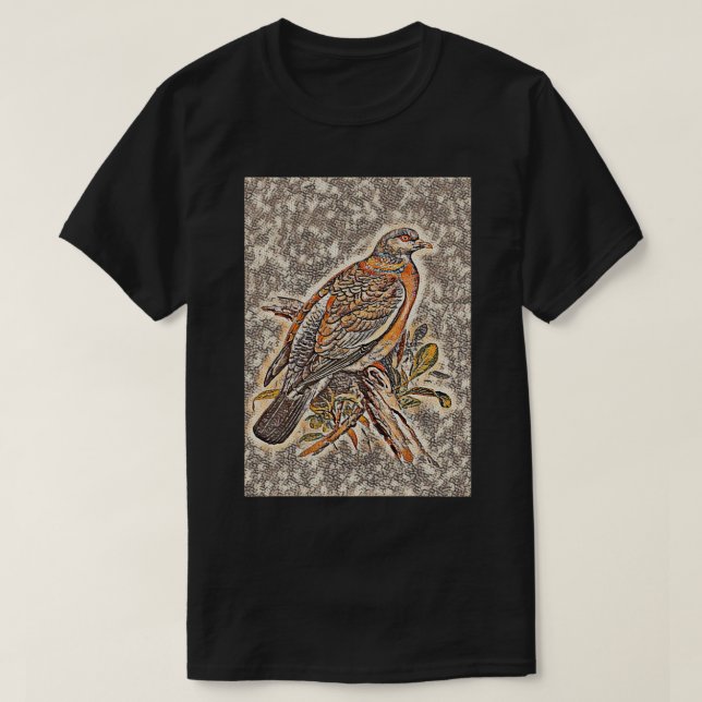 T-shirt Pigeon Sitting on Branch (Design devant)