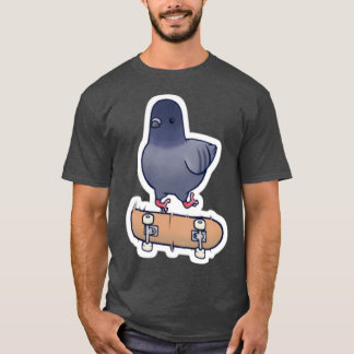 T-shirt Pigeon sur une patinée