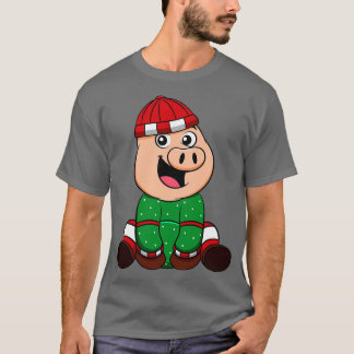 T-shirt Piglet d'hiver Cochon fermier de Noël 1
