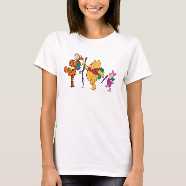 T-shirt Piglet, Tigger et Winnie le Randonnée de l'Oeil (Devant)
