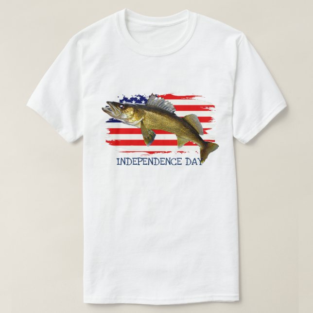 T-shirt Pike de galerie rouge, blanc et bleu  (Design devant)