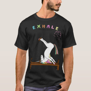 T-shirt Pilates Unicorn Exhale Outline