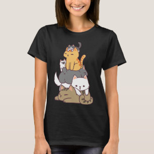 T-shirt Pile De Chats Kitty Drôle Mignonne Amoureux des ch