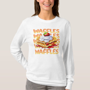 T-shirt Pile de gaufres recouverte de fraises
