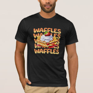 T-shirt Pile de gaufres recouverte de fraises