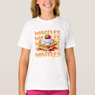 T-shirt Pile de gaufres recouverte de fraises