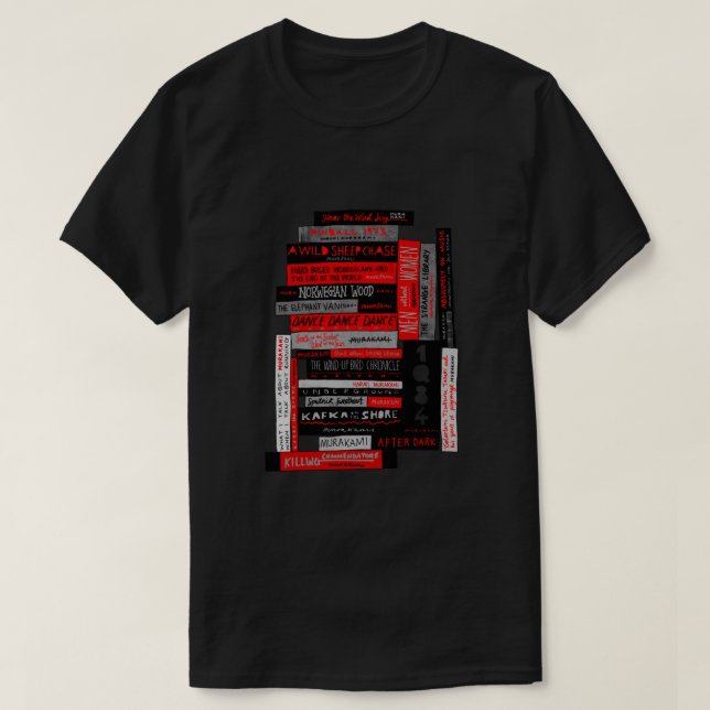 T-shirt Pile de livre Murakami Fanatique (couleur) (Design devant)