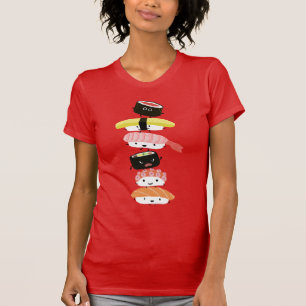 T-shirt Pile de sushi - tour d'amusement des amis de sushi