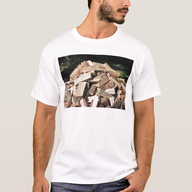 T-shirt Pile en bois coupée dehors (Devant)